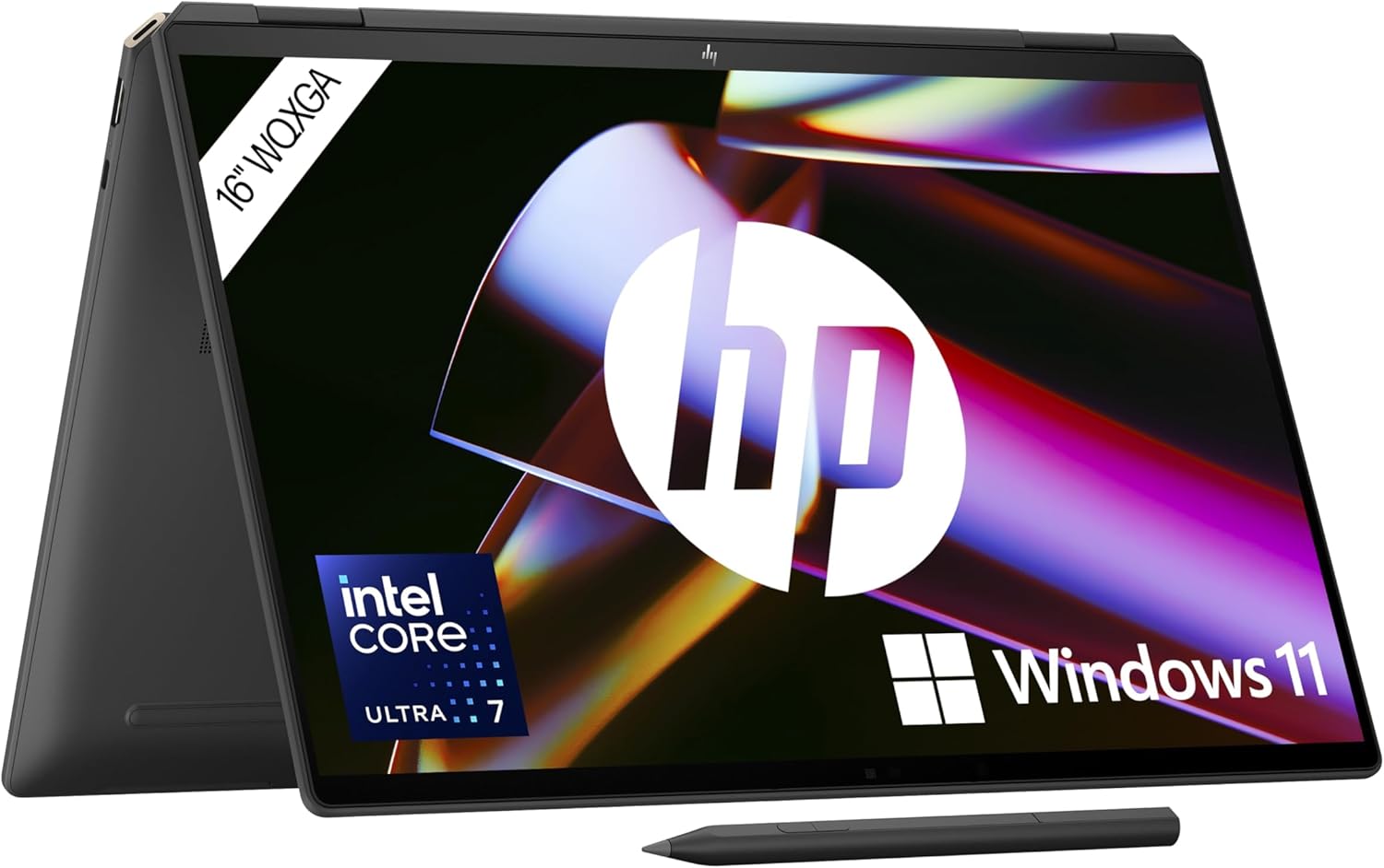 HP Spectre x360 2-in-1 Convertible Laptop | Intel Core Ultra 7 155H with Integrated AI | 16 Inch WQXGA IPS Touchscreen | 16GB RAM | 1TB SSD | Intel Arc Graphics | Win11 | QWERTZ Copilot Key