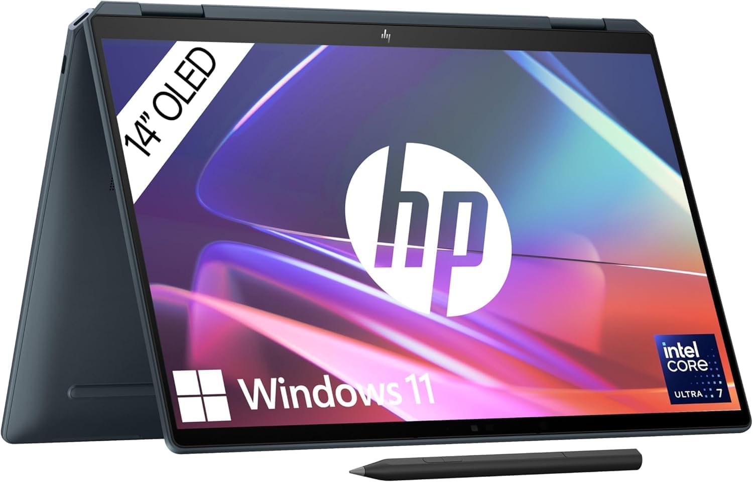 HP Spectre x360 2-in-1 Convertible Laptop | Intel Core Ultra 7 155H with Integrated AI | 16 Inch WQXGA IPS Touchscreen | 16GB RAM | 1TB SSD | Intel Arc Graphics | Win11 | QWERTZ Copilot Key