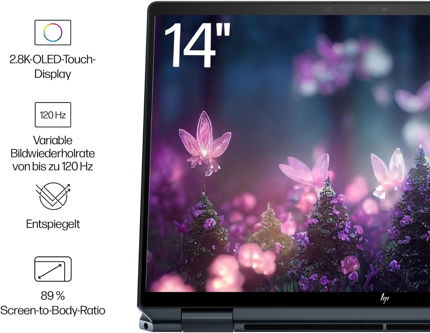 HP Spectre x360 2-in-1 Convertible Laptop | Intel Core Ultra 7 155H with Integrated AI | 16 Inch WQXGA IPS Touchscreen | 16GB RAM | 1TB SSD | Intel Arc Graphics | Win11 | QWERTZ Copilot Key